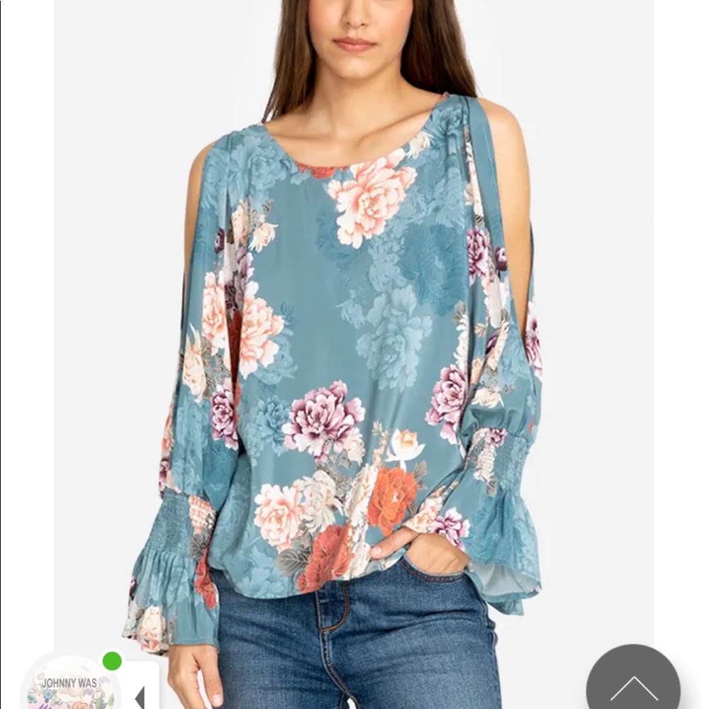 Johnny Was Claudine Cold Shoulder Blouse